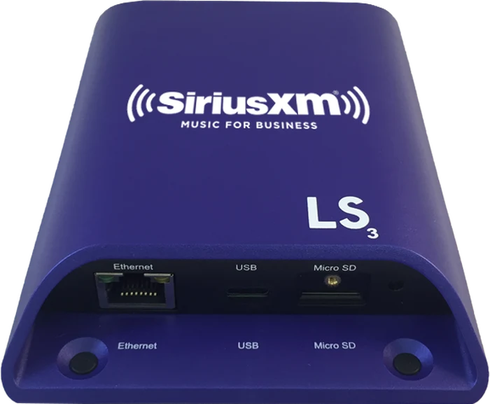 BrightSign LS3 player branded SiriusXM Music for Business